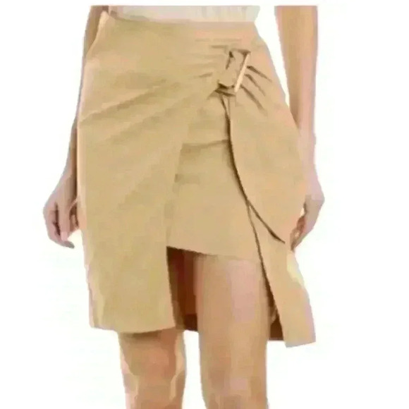 En Saison Wrap Tan Skirt - Picture 1 of 8